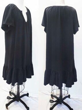 Marine Layer Womens Black Jersey Amara Flutter Sleeve Mini Dress XL NWT